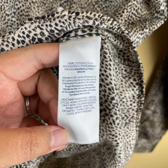 Chaps No Iron Animal Print Button Down Shirt M - Picture 5 of 9